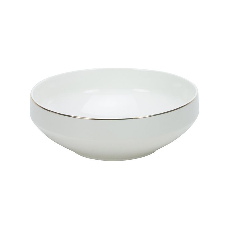 Lunel Salatschüssel - Ø21,5 cm | Weiß mit Goldrand